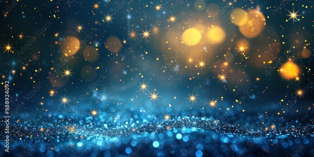 Obraz premium Modern Christmas GFX background with abstract snow and stars