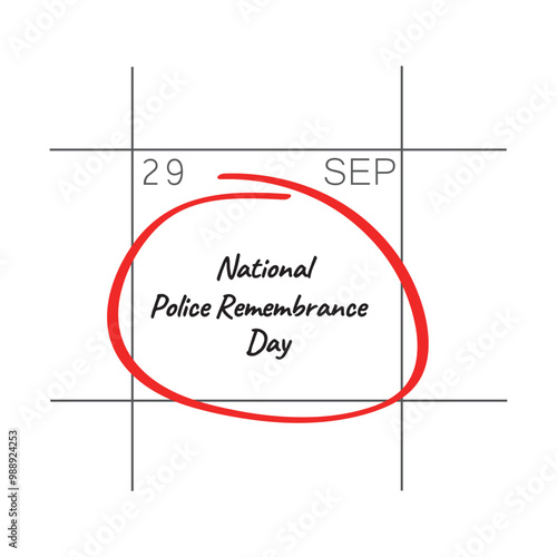 National Police Remembrance Day, September 29, calendar date.