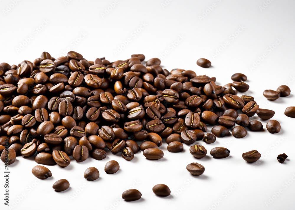 A Close-Up View of Freshly Roasted Coffee Beans Displaying Their Rich Brown Color and Textured Surface A Close-Up View of Freshly Roasted Coffee Beans Displaying Their Rich Brown Color and Textured Surface