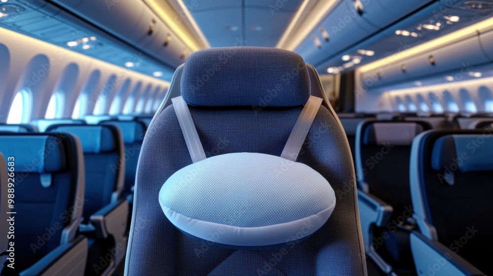 Fototapeta premium Comfortable Seating in a Modern Airplane Cabin