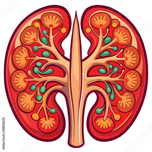 Human kidney vector illustration on a white background