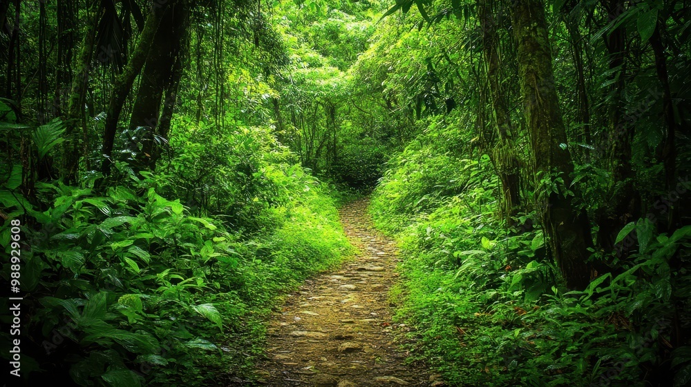 A serene, forested pathway surrounded by lush greenery, inviting exploration into the heart of nature. A serene, forested pathway surrounded by lush greenery, inviting exploration into the heart of nature.