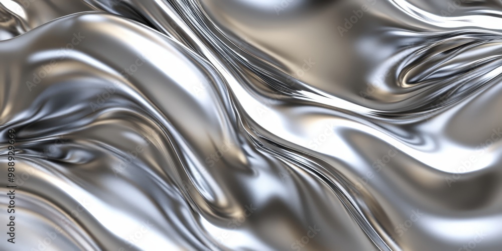 Abstract Liquid Silver Metal Background Render Abstract Liquid Silver Metal Background Render