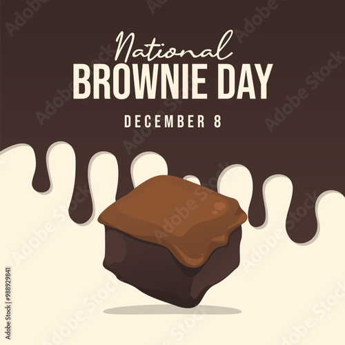 National Brownie Day vector design template good for celebration usage. National Brownie Day design. flat design. eps 10.