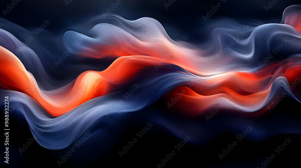 Abstract Waves of Red and Blue: A Digital Art Canvas Abstract Waves of Red and Blue: A Digital Art Canvas