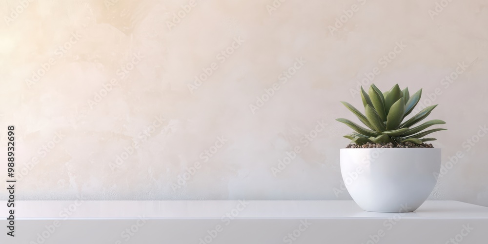 Minimalist Workspace with a White Desk and Succulent Plant for Enhanced Productivity and Aesthetic Appeal Minimalist Workspace with a White Desk and Succulent Plant for Enhanced Productivity and Aesthetic Appeal