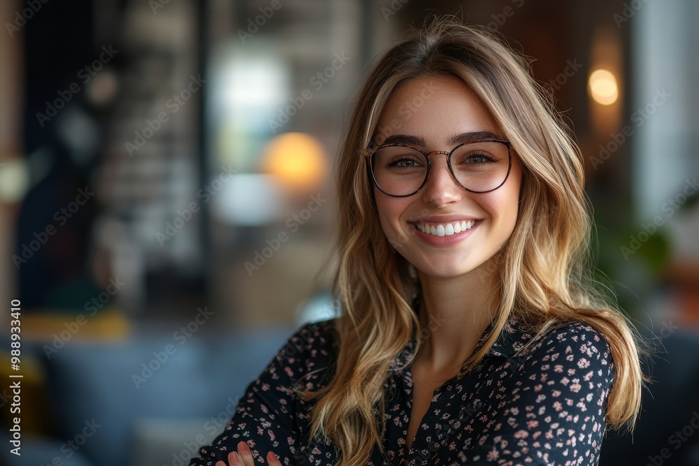 Portrait of happy female real estate agent, Generative AI Portrait of happy female real estate agent, Generative AI
