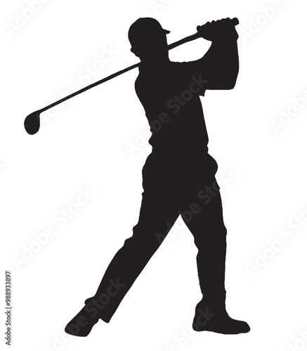 Golfer Swing Silhouette