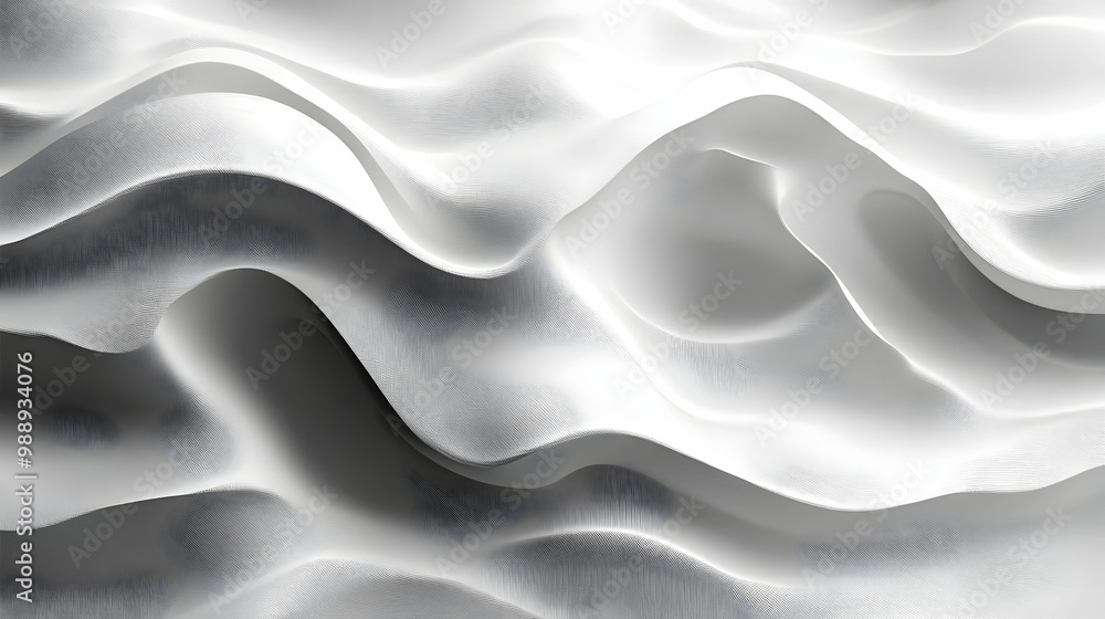 Fototapeta premium Abstract White Fabric Waves: Minimalist Texture and Design