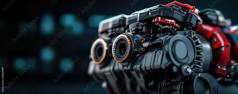 High-Performance Internal Combustion Engine Close-Up High-Performance Internal Combustion Engine Close-Up