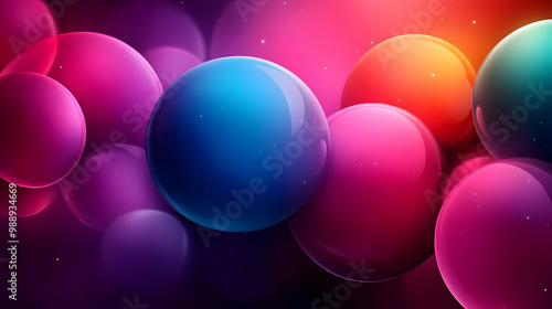 Colorful Spheres Abstract Background Design