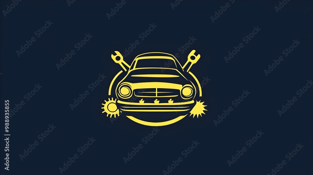 Fototapeta premium logo, icon for car mechanic. Vector logo design for auto parts and Automotive repair service. Automotive Service logo designs vector, Car Repair logo