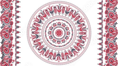 Traditional Hungarian motion graphic repeating loop, abstract 4k design