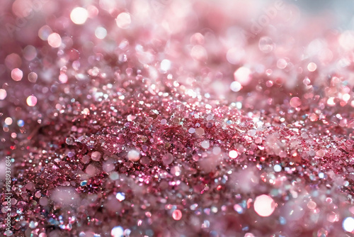 Abstract sparkling pink background with sequins and sequins close-up