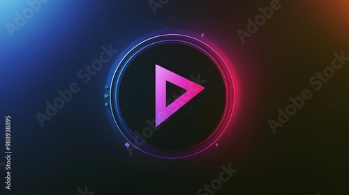 logo, symbol  for vlogger. Vlog icon. Vector design. Blogger or vlogger channel or social media stream vector icon with player arrow for video tube or live web podcast