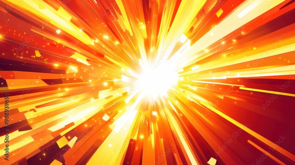 Intense Solar Flash Explosion in Minimalist Vector Art Style Intense Solar Flash Explosion in Minimalist Vector Art Style