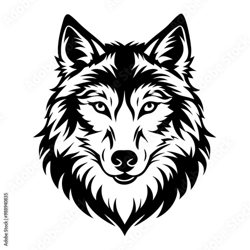 black silhouette tattoo design of a fox 