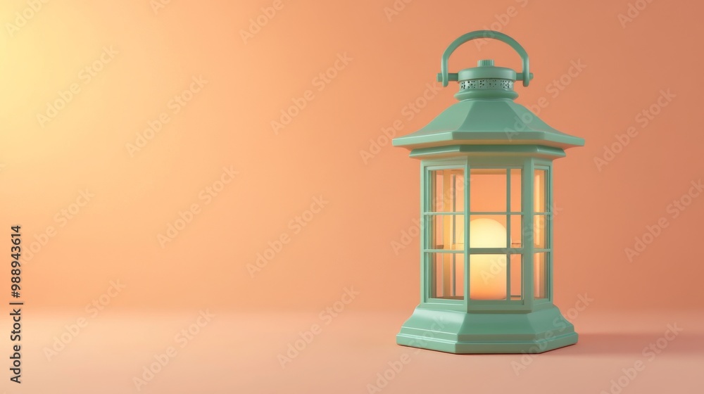 Elegant Pastel Green Solar-Powered Lantern Glowing Softly for Ambient Lighting Elegant Pastel Green Solar-Powered Lantern Glowing Softly for Ambient Lighting