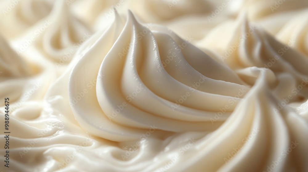 artful closeup of creamy white yogurt swirls smooth texture gentle curves and soft shadows emphasize natural indulgent quality of dairy product artful closeup of creamy white yogurt swirls smooth texture gentle curves and soft shadows emphasize natural indulgent quality of dairy product
