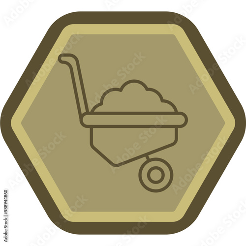 Wheelbarrow Vector Icon Design