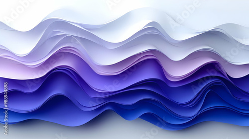 Abstract Wavy Paper Design in Purple & Blue Colors