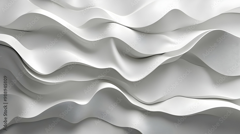 Abstract White Wavy Lines and Shapes, Minimalist Modern Design Abstract White Wavy Lines and Shapes, Minimalist Modern Design