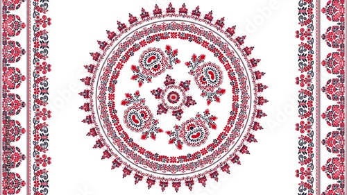 Traditional Hungarian motion graphic repeating loop, abstract 4k design