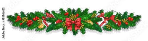 New Year garland colorful logotype