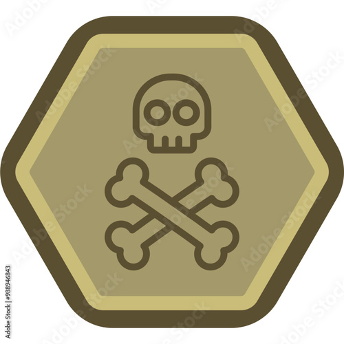 Skull And Bones Vector Icon Design