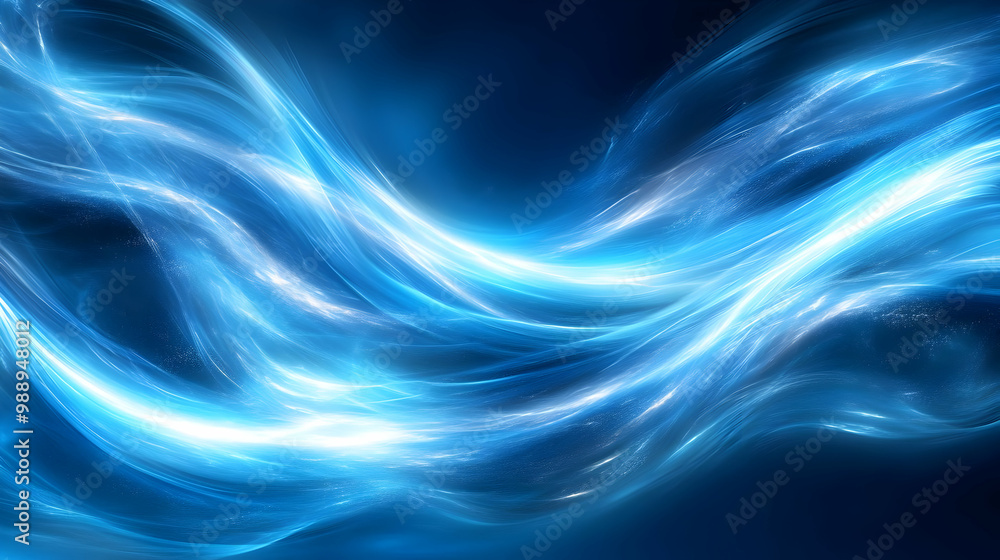 Abstract Blue Light Waves and Glowing Patterns Abstract Blue Light Waves and Glowing Patterns