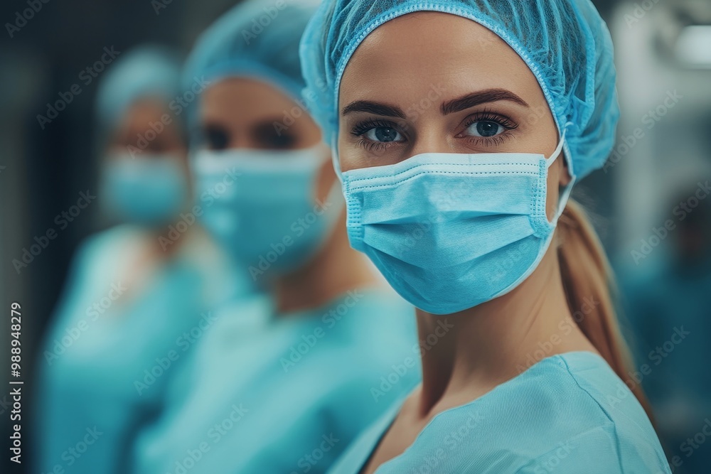 Female doctor and her colleagues taking patient to recovery after surgery at medical clinic, Generative AI Female doctor and her colleagues taking patient to recovery after surgery at medical clinic, Generative AI