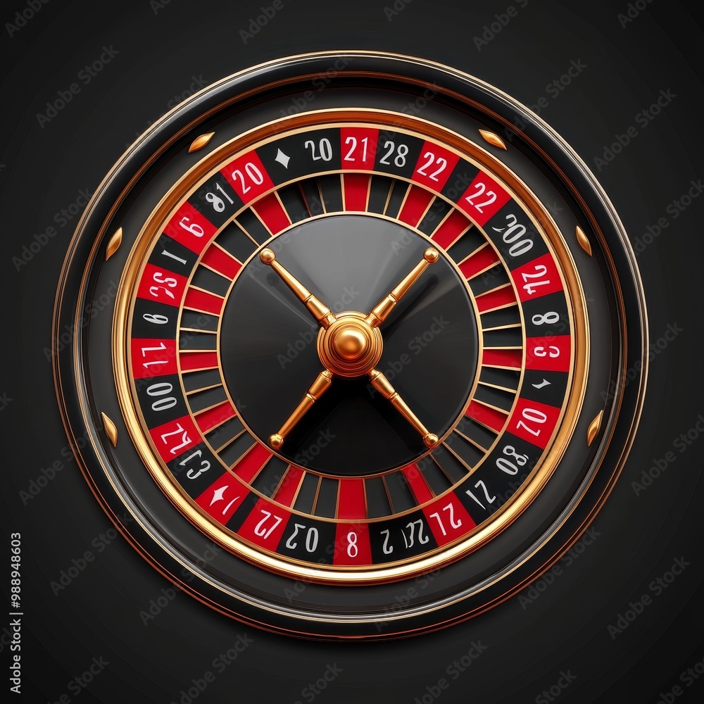 Realistic casino roulette wheel on black background. Vector illustration. Realistic casino roulette wheel on black background. Vector illustration.