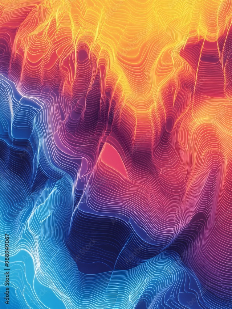 Abstract wave pattern with vibrant colors.