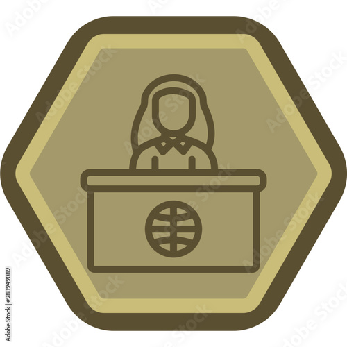 News Anchor Vector Icon Design