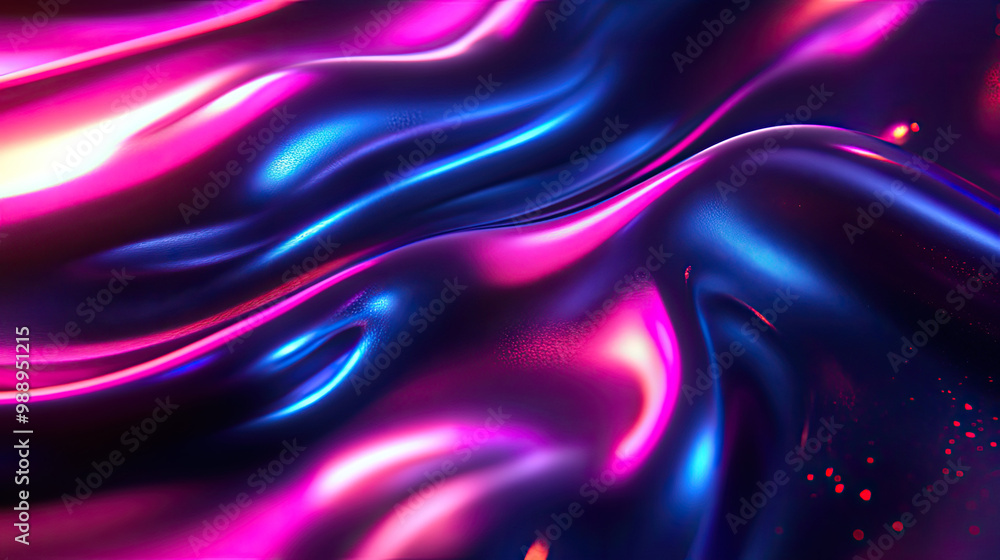 Obraz premium Abstract Blue and Purple Liquid Waves