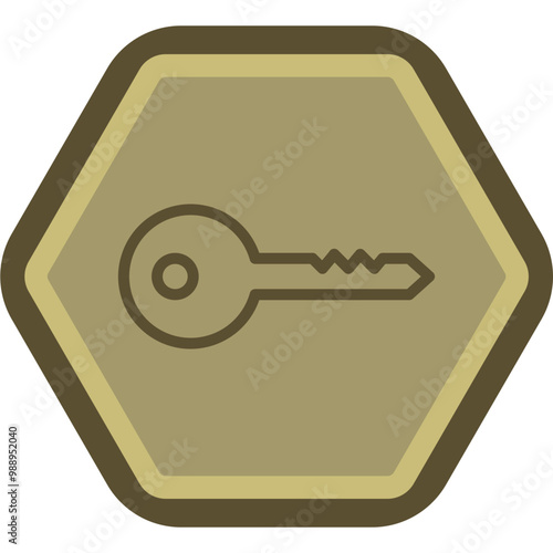 Door Key Vector Icon Design