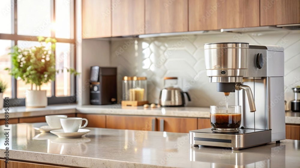 Coffee machine in the kitchen for making fresh brew coffee Coffee machine in the kitchen for making fresh brew coffee
