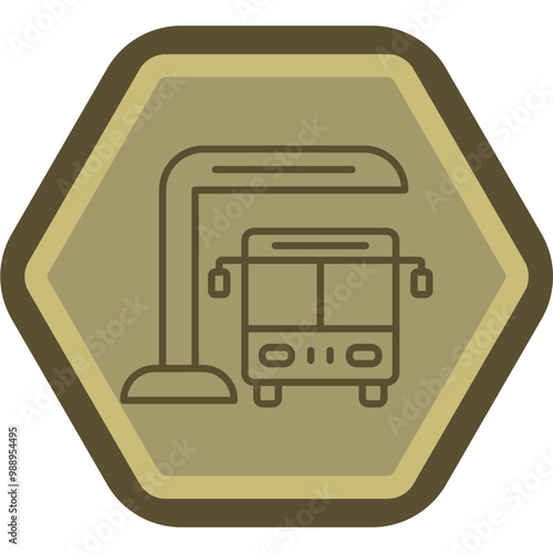 Bus Station Vector Icon Design