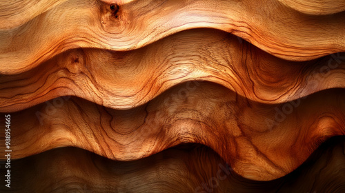 Abstract Wood Texture Background with Wavy Pattern