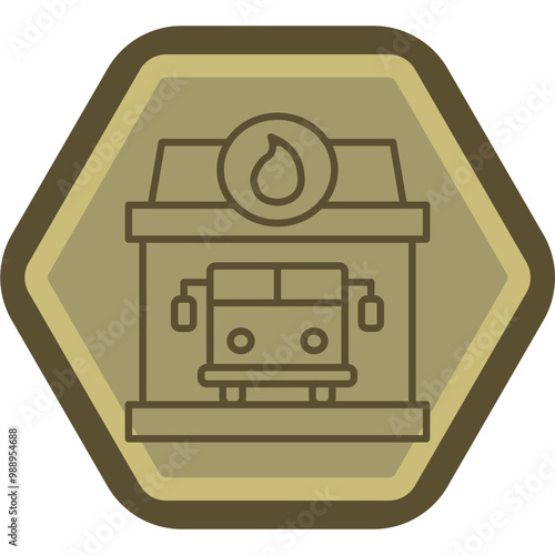 Fire Station Vector Icon Design
