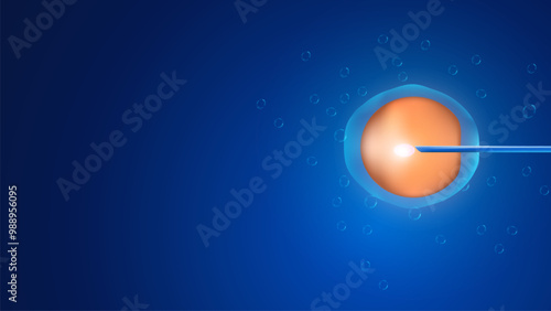 Artificial insemination human blue background technology vector editable.