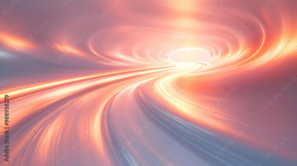 Abstract Swirling Light Tunnel in Warm Colors - 3D Rendering Abstract Swirling Light Tunnel in Warm Colors - 3D Rendering
