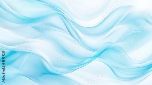 Dynamic white-light blue abstract gradient background with soft flowing wave patterns, perfect for adding a fresh, vibrant touch to eco-friendly projects