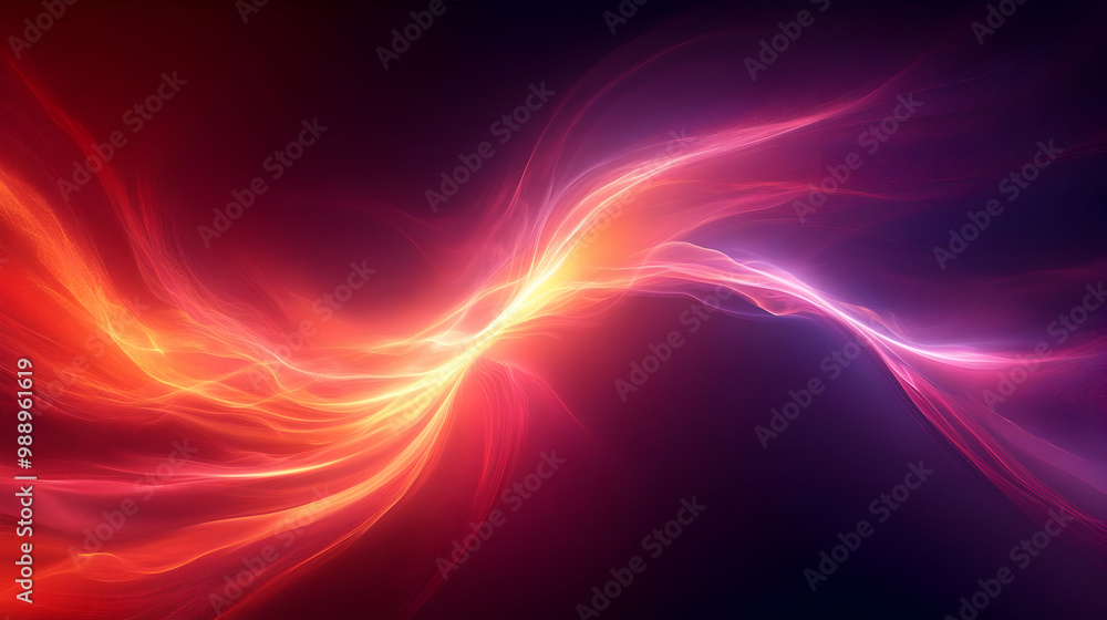Abstract Light Waves - Glowing Energy Flowing Through Space Abstract Light Waves - Glowing Energy Flowing Through Space