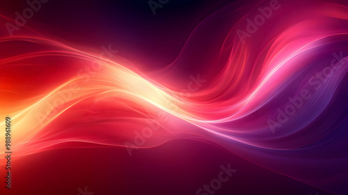 Abstract Waves of Light and Color, A Dynamic Red and Yellow Swirling Design