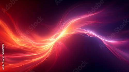 Abstract Light Waves - Glowing Energy Flowing Through Space