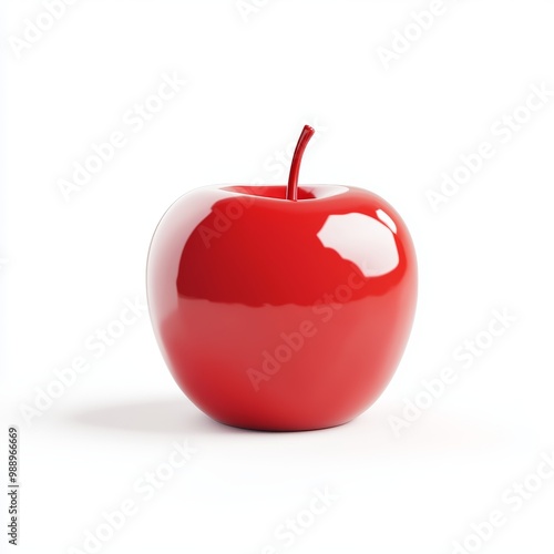 A ripe red apple with a shiny peel