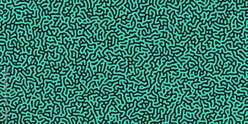 Abstract Reaction-diffusion or Turing pattern natural texture in coral blue and black color scheme. Linear design with biological shapes. Organic lines in memphis. abstract turing organic wallpaper.	
