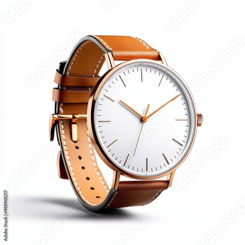 A stylish wristwatch with a leather band