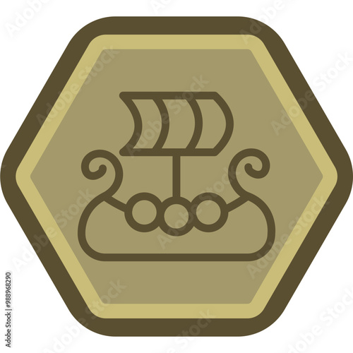 Viking Ship Icon Design